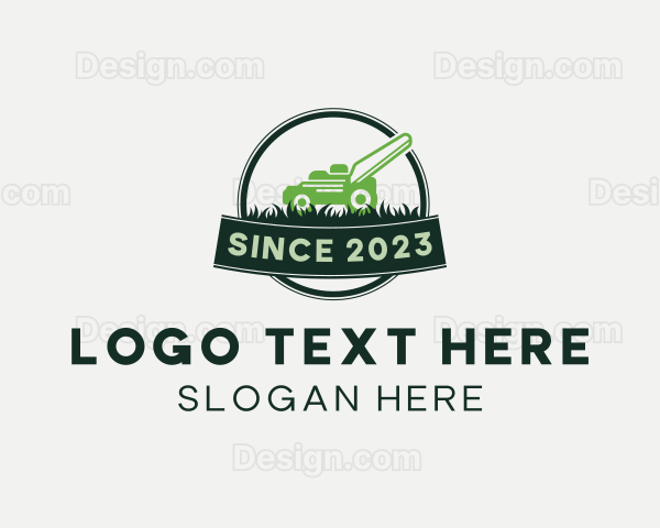 Gardening Lawn Mower Logo