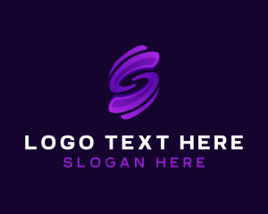 Digital Vortex Letter S logo
