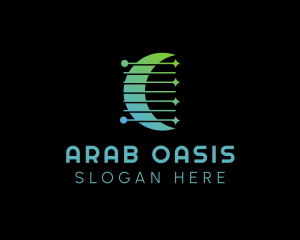 Gradient Arabic Moon logo