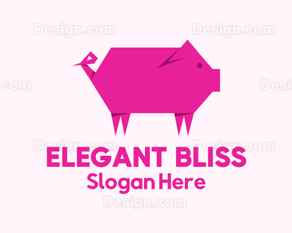 Pink Pig Origami Logo