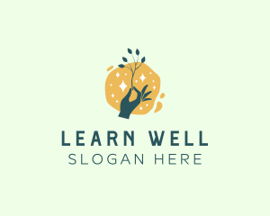 Hand Plant Sparkle Wellness logo design