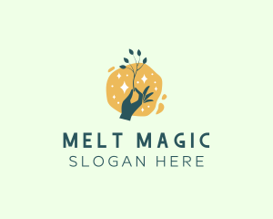 Hand Plant Sparkle Wellness logo design