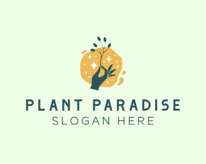 Hand Plant Sparkle Wellness logo design