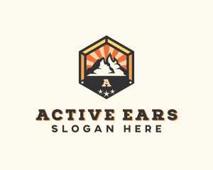 Outdoor Mountain Peak logo design