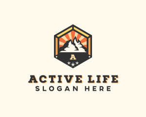 Outdoor Mountain Peak logo design