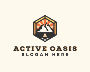 Outdoor Mountain Peak logo design