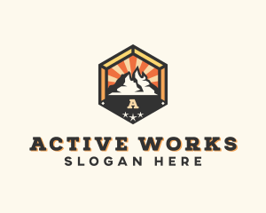 Outdoor Mountain Peak logo design