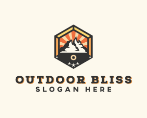 Outdoor Mountain Peak logo design