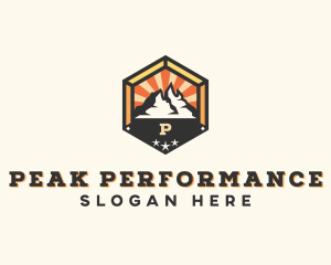 Outdoor Mountain Peak logo design