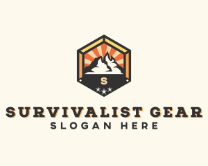 Outdoor Mountain Peak logo design