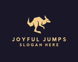 Jumping Wild Kangaroo logo design