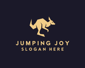Jumping Wild Kangaroo logo design