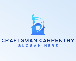 Hammer Nail Carpenter logo design