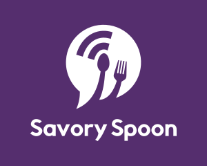 Chat Spoon Fork Signal logo design