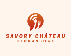 Chat Spoon Fork Signal logo design