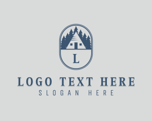 Retro Forest Cabin Logo