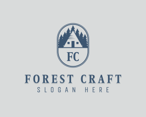 Retro Forest Cabin logo design