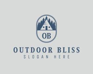 Retro Forest Cabin logo design