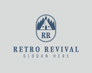 Retro Forest Cabin logo design