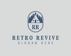 Retro Forest Cabin logo design