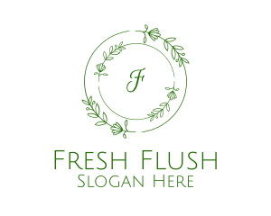 Floral Natural Wreath logo design