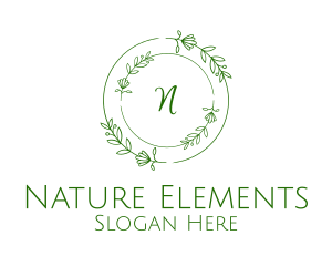 Floral Natural Wreath logo design