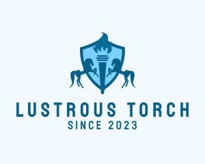 Torch Horse Crest  logo design