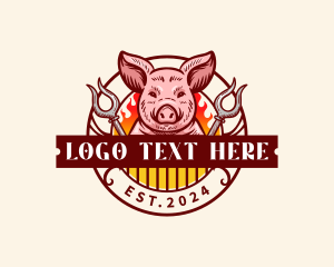 Barbeque Pig Fork Logo