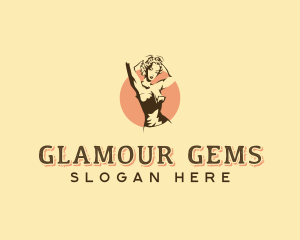 Glamourous Pinup Woman logo design