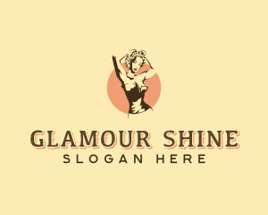 Glamourous Pinup Woman logo design