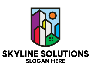 Stained Glass Skyline logo design