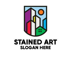 Stained Glass Skyline logo design