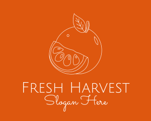 Fresh Orange Fruit logo design