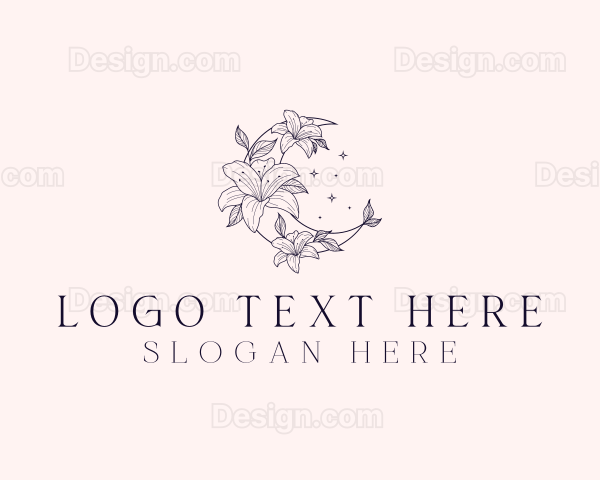 Boho Floral Moon Logo