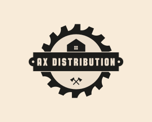 House Axe Circular Saw logo design