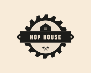 House Axe Circular Saw logo design