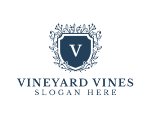 Shield Plant Vines logo design