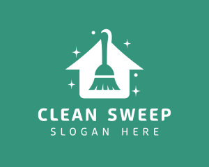 Broom House Cleaning logo design