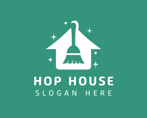 Broom House Cleaning logo design