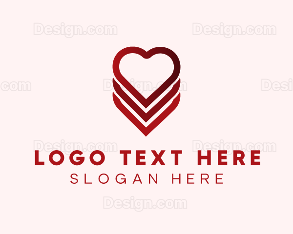 Heart Layered Love Logo