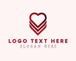 Heart Layered Love Logo