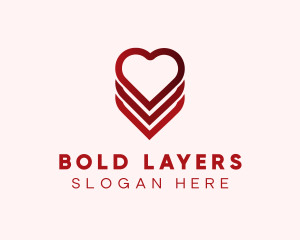 Heart Layered Love logo design