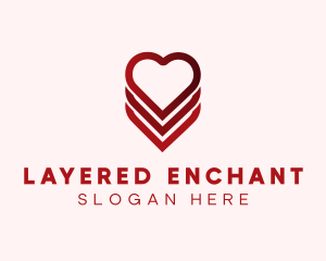 Heart Layered Love logo design