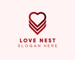 Heart Layered Love logo design