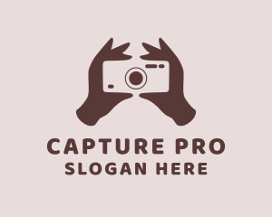 Photography Camera Hand  logo design