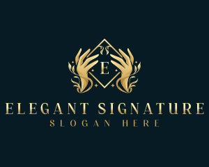 Beauty Wellness Hand logo design