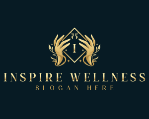 Beauty Wellness Hand logo design