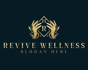 Beauty Wellness Hand logo design