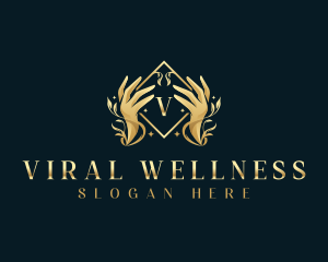 Beauty Wellness Hand logo design