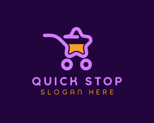 Star Shopping Cart  logo design